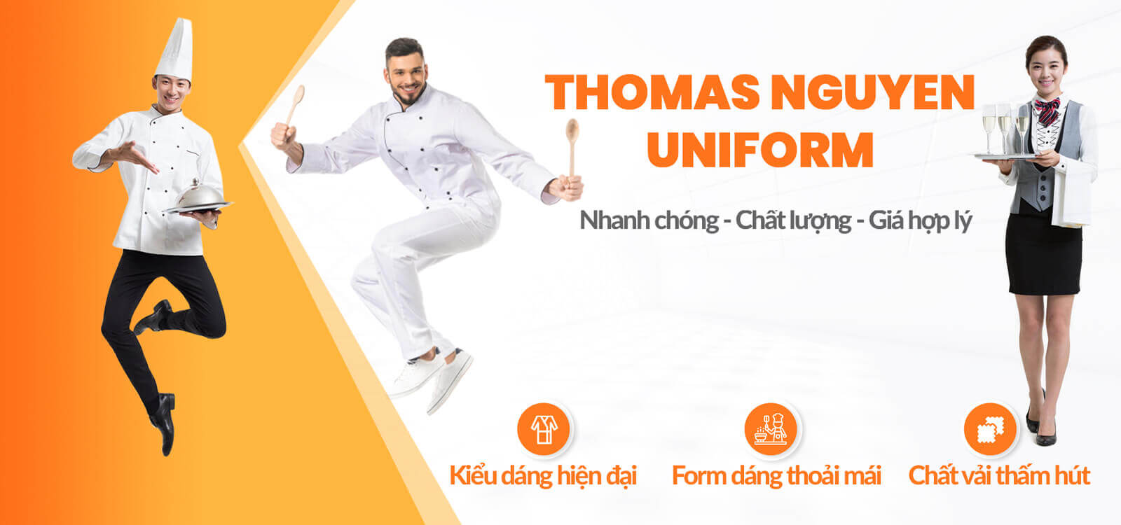 banner đồng phục nhà hàng Thomas Nguyen