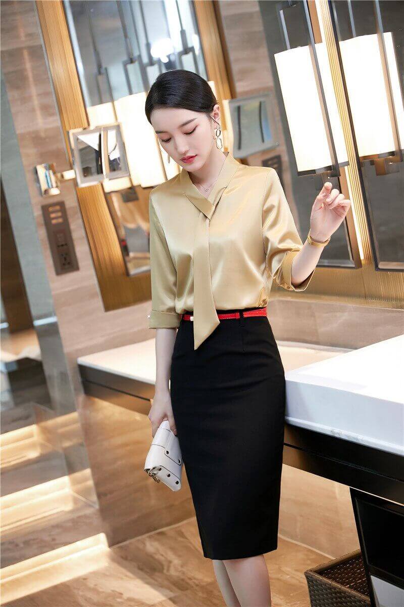 Chân váy bút chì ngang đầu gối