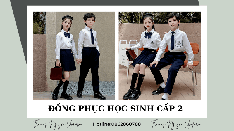 Đồng phục học sinh cấp 2 đa phong cách, thiết kế riêng, giá tốt