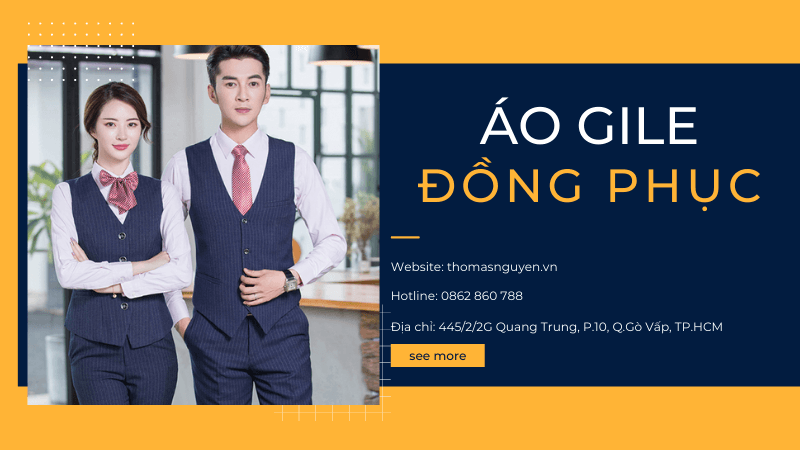 Áo gile đồng phục công sở nam nữ may đo chất lượng, giá tốt